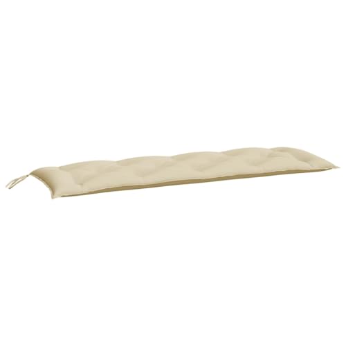 vidaXL Bench Cushion, Swing Replacement Seat Cushion, Water Repellent Outdoor Bench Cushion, Seat Pad for Patio Porch Garden, Beige Oxford Fabric