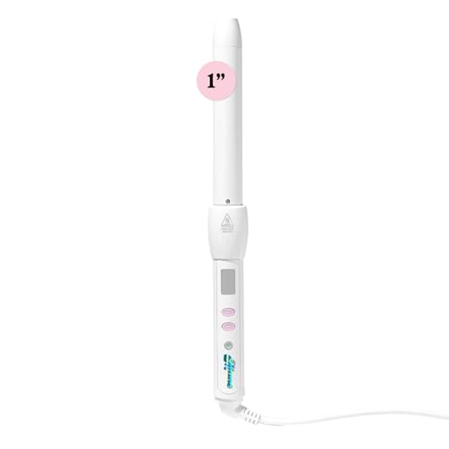 Mane 1 Inch Curling Iron Wand - Anti Frizz Ceramic Curling Wand for Loose, Beachy Waves or Ultra Defined Curls - Nano-Coated Hair Tools for Long-Lasting Hold & Shine - For All Hair Types & Textures