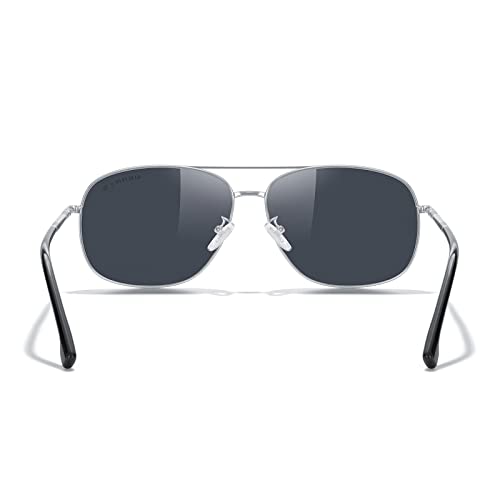 Image of MERRY'S Rectangular Polarized Sunglasses for Men Classic Driving Shades UV400 Protection
