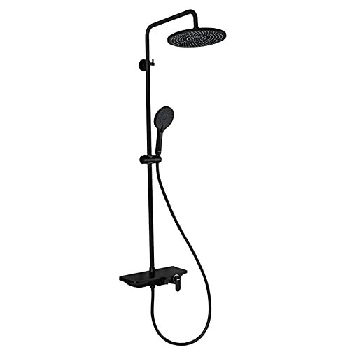 Système de douche complet noir mat haute qualité avec mitigeur triple fonction