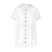 Womens Loose Bathing Suit Cover Ups Beach Swimwear Button Down Shirt Dress Deep V Neck Solid Coverup with Pockets White L