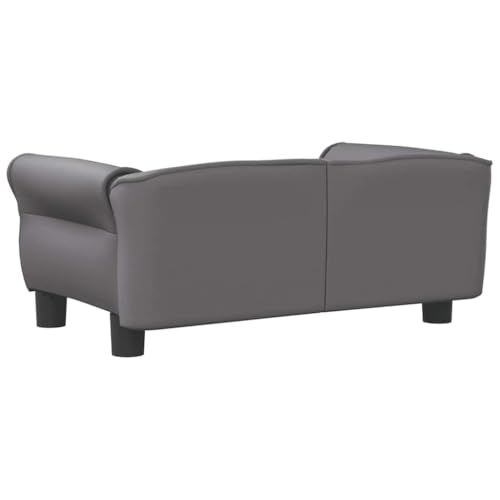 vidaXL Hundebett, Hundekissen mit weicher Polsterung, Hundesofa Hundecouch für kleine Hunde Haustiere, Haustierbett Katzenbett, Grau Kunstleder