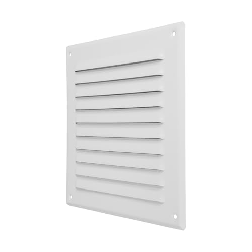 Repa Market Grille d'aération murale blanche 195 x 195 mm avec grille d'aération – Pour intérieur et extérieur – Grilles d'aération en métal pour...
