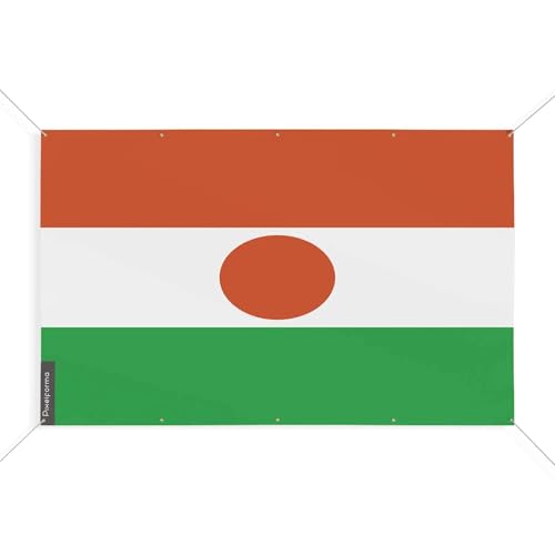 Drapeau Niger 10 oeillets 100x150 cm pour mat et pavoisement officiel