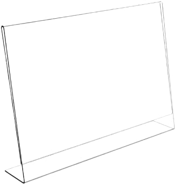 Slant Back Acrylic Sign Holder A4, Landscape Frame for Signs, Brochures, Flyers, Menus, Posters - Clear Plastic Display Stand for Home, Office, Store - Multipacks Available (3)