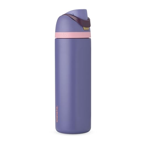 Owala FreeSip Insulated Stainless Steel Water Bottle with Straw for Sports, Travel, and School BPA-Free Sports Water Bottle, 24oz, Blue Jay
