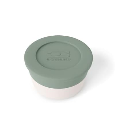 monbento - Lunch Box Sauce Container MB Temple M Natural - Tiny Leak-Proof Container - Reusable - For Work Lunch Packing - Suitable for Bento Box MB Original & MB Square - Green Cover