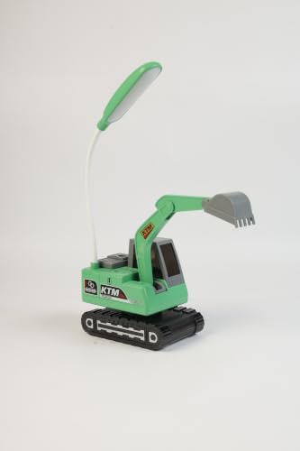 Image of Lexton 12 Inch Rechargeable Excavator Desk Lamp | LED Study Table Lamp with USB Charging Port, 360 Rotatable Neck, Phone Holder, Pencil Sharpener, Storage Box & ON /Off Button for Kids