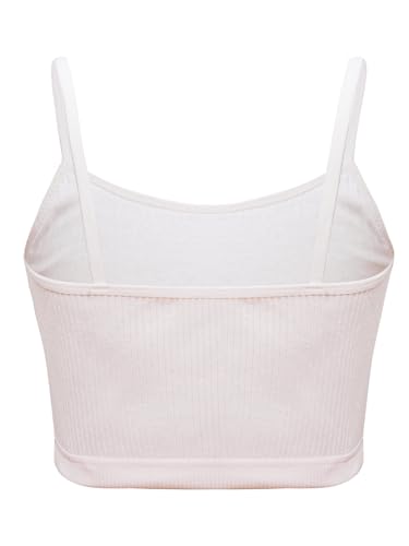 Kids Girls Spaghetti Straps Crop Tank Top Solid Color Camisole Underwear Ribbed Bra Vest Bralette Sportwear2