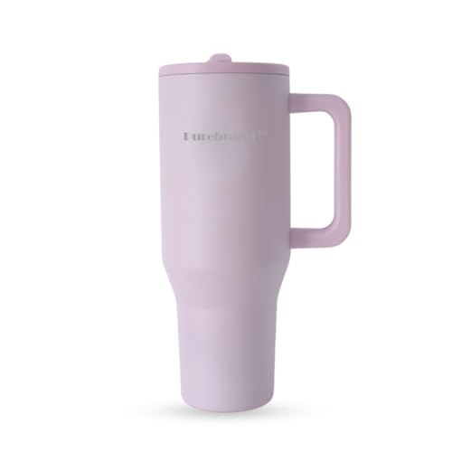40 oz Tumbler. 100% Leak-Proof Splash-Proof Spill-Proof Lid with Handle and Flip Straw. Double Wall Vacuum Insulated Stainless Steel for Hydration at Home Office Car Gym and Playgrounds (Pink Sand)