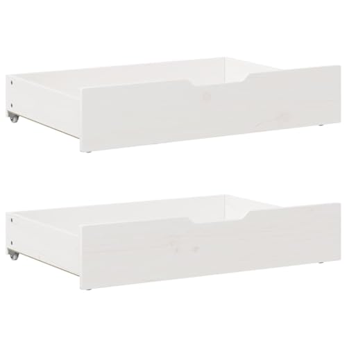 sephironlbb Cajones para cama (2 unidades, madera maciza de pino, 85 x 55 x 17 cm, con ruedas, ahorro de espacio, para dormitorio, almacenamiento y organización de ropa, juguetes, ropa de cama