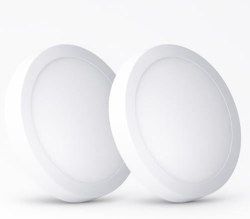 Plafon LED sobrepor redondo 18W branco frio 6500K bivolt com desi...