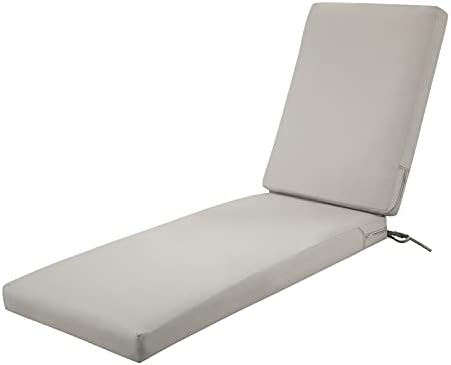 Classic Accessories Ravenna Water-Resistant 72 x 21 x 3 Inch Patio Chaise Lounge Cushion, Mushroom, Patio Cushion