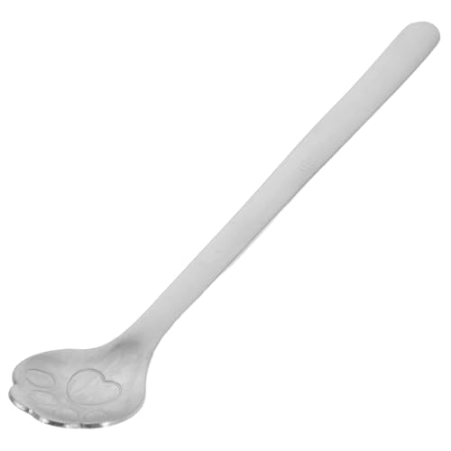 ABOOFAN Cuchara Creativa de Acero Inoxidable Mango Cucharilla para Postre Forma de Pata de Gato para Mezclar Café Helados y Tés