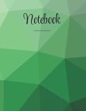 Notebook: for Note Taking, Studying, Ideas, Lists, Journaling, School, Students, Planning and Travel, Cute Triangles Model [Greens] Blank, 120 Pages, 8.5x11in, CS5