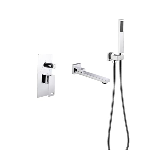 Mitigeur de bain-douche gris avec robinet télescopique et pliable à levier unique