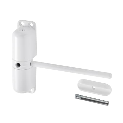 Ideal Security - Automatic Spring Door Closer for Interior Doors, Child & Pet Safe, Stops Door Slamming, Smooth and Quiet Operation, Easy DIY Install, White