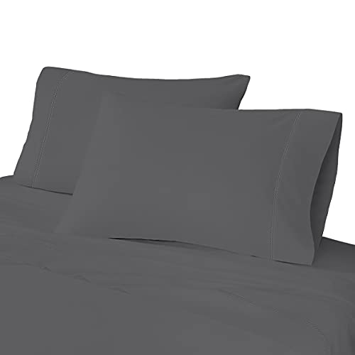 Image of ROYALE LINENS 4 Piece Sheets Set - Soft Brushed 1800 Microfiber Bedding - 1 Fitted and 1 Flat Sheet, 2 Pillow Cases - Wrinkle Free & Fade Resistant - Hotel Luxury Bed Sheets (Smoked Pearl, Queen)
