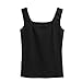 Zytyeu Débardeur Femme Couleur Unie Serré Été Simplicité T-Shirt Femmes Mince sans Manches avec Coussin Poitrine Blouse Femmes Dos Nu Stretch Sexy All-Match Yoga Tops Femmes A-Black L