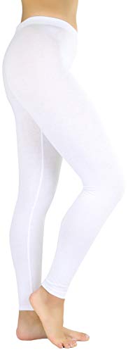 Image of ToBeInStyle Women's Skinny Fit Cotton Full Length Leggings Tights - Regular and Plus Sizes