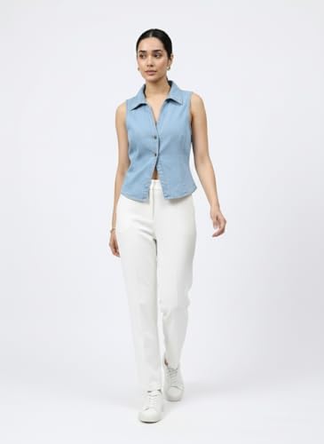 Image of Glam & Chique Women's Regular Fit Summer Sleeveless Denim Vest XS-L