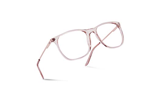 Blue Light Glasses Men Women TR90 Pink Square Computer Game Glasses Anti Blue Light Blocking Anti Lightweight Eyeglasses Computer Reading 1 Pack OLIVENA