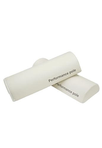 【日本国内メーカー】uFit Performance Pole Half ソフトアイボリー ストレッチ用ポール ハーフ ヨガポール ハーフ エクササイズポール パフォーマンスポール ストレッチ ポール 40cm 2個セット 耐荷重100kg フォームローラー 背中 肩 腰 初心者 使い方の商品画像（Amazon）