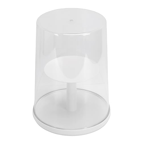 Luqeeg Vetrina Girevole a 2 Livelli, Rotazione a 360 Gradi Antipolvere Trasparente Supporto Espositivo, Contenitore da Scrivania Vetrina per Servizi da Tè Figure Bambole Soggiorno (WHITE)