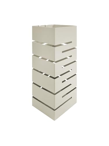 IlGruppone Portaombrelli Interno Esterno Elegante Design Moderno in Metallo con Ganci per ombrellini - Modello 9 Tortora