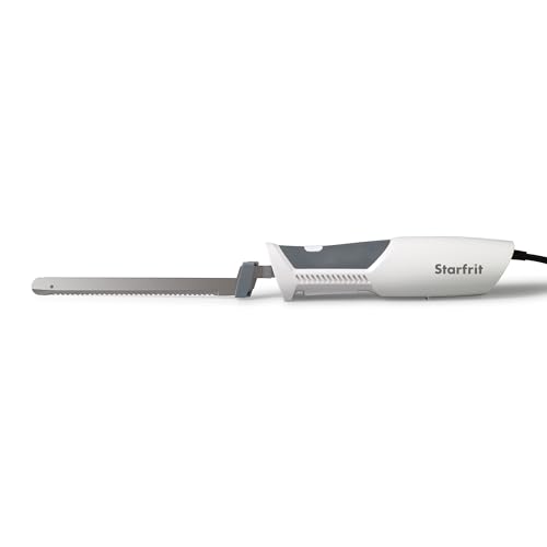 Starfrit Electric Knife with Offset Blades Precision Slicing Enhanced Safety Ergonomic Handle