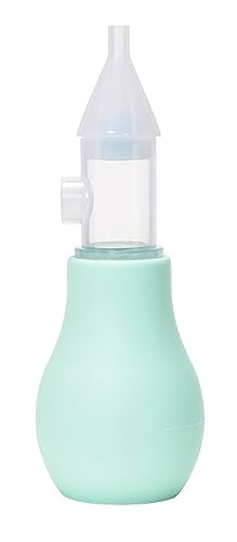 鼻水吸引器 赤ちゃん、鼻水吸引器 シリコーン、ポータブル鼻吸い器、逆流防止、分解して掃除が簡単、新生児 (グリーン)