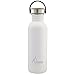 Bot. ac. inox Basic 750ml ,tapón acero/bambú - Blanco