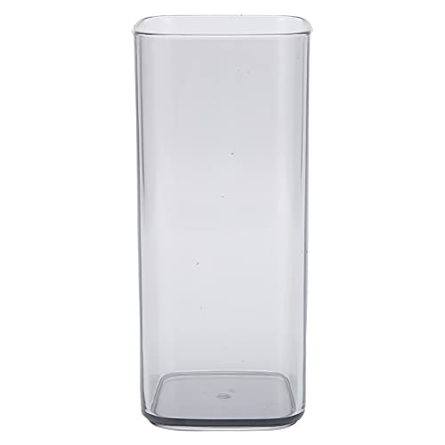 Verres à boire en acrylique de 250 ml, gobelets en plastique avec gobelets en plastique réutilisables à fond carré pour la bière de jus de cocktail(gris)