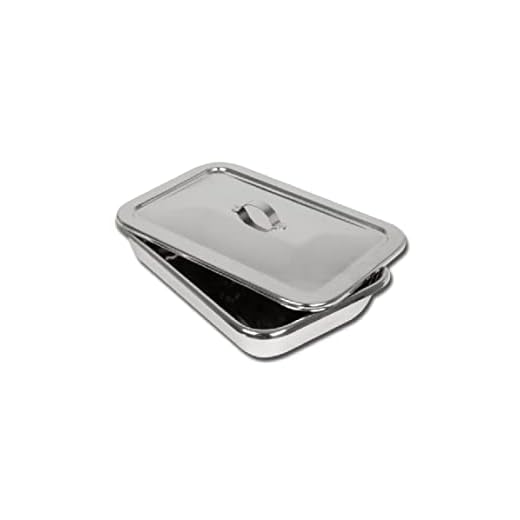 Gima S.P.A 26606 instrumento de acero inoxidable bandeja con tapa, 264 mm x 172 mm x 47 mm