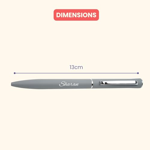 Image of YOUR GIFT STUDIO Personalized Pen with Name Engraved I Metal Classy Customized Roller Ball Pens I Comfortable to Hold & Write I Gift for Men & Women Birthday Corporate Gifting (Grey)