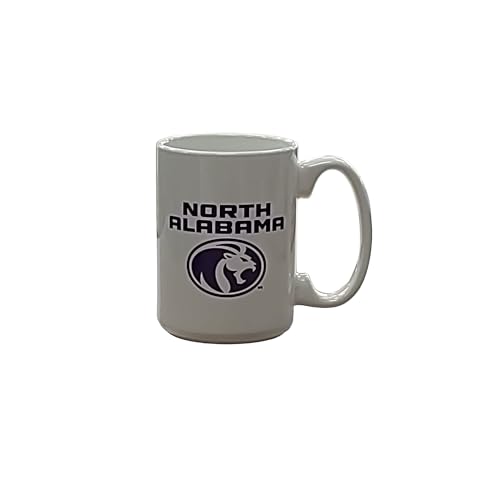 Mega Greek University of North Alabama Coffee Mug, 10oz, White Ceramic with Lion Logo