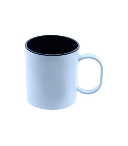 Wonduu Taza Plástico Con Interior De Color Para Sublimación Negro