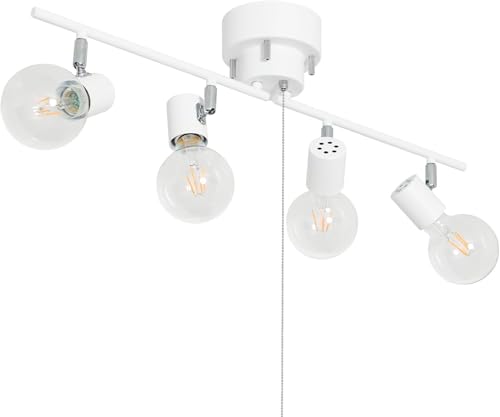 シーリングライト 4灯 スポットライト 天井照明 E26 LED電球対応 【電球別売】 角度調節 折り畳み可 吊り下げ照明 インテリアライト おしゃれ リビング 照明器具 白