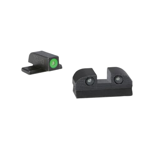 Sig Sauer X-RAY3 Enhanced Visibility 3-Dot Tritium Square Notch Day/Night Pistol Sights | High-Contrast Green #8 Front Sight & Blacked-Out #8 Rear Sight, Compatible Pistols