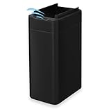 FLINQ Poubelle Cuisine 60 Litres Automatique – Poubelle Rectangulaire avec Couvercle Bascule – Grande Capacité pour Cuisine Moderne – Design Inox Élégant   Noir