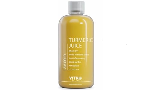 Vitro Turmeric Juice with Black Pepper 1Ltr | Liquid Curcumin Supplement for Joint Support, Inflammation & Immunity | kachi haldi,Fast Absorbing Alternative to Turmeric Capsules & Curcumin Tablets (1ltr)