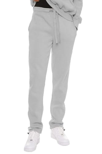 WEIV GEAR Mens Fleece Stacked Sweatpants Casual Lounge Joggers Cotton Pants Drawstring Elastic Waist Ankle Toggle Active