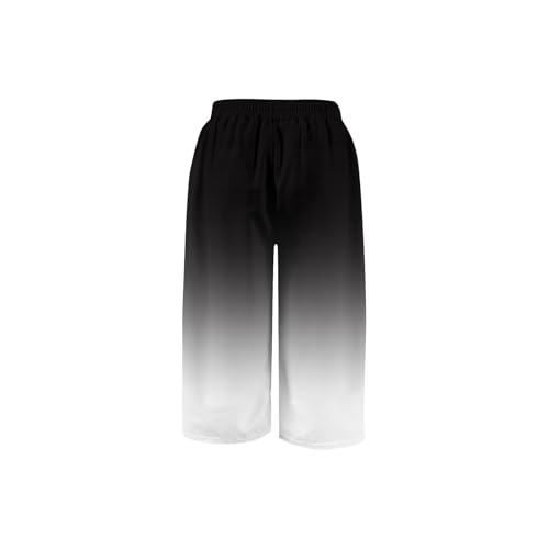 Girls Baggy Gradient Pants Lightweight Elastic Waist Wide Leg Joggers Preppy Pants Kids Athletic Solid Trouser4