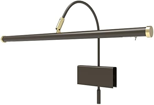 Cocoweb 19" Dimmable Adjustable Energy-efficient LED Grand Piano Clip-on Lamp with Rotational Light Shade - Mahogany Bronze with Brass Accents - GPLED19MBD