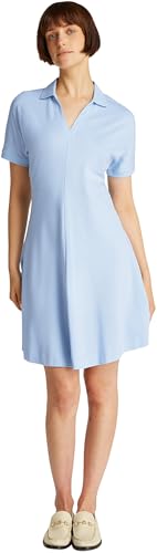Tommy Hilfiger Damen Polokleid Lyocell Fit & Flare, Blau (Breezy...