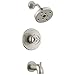 Delta Faucet Trinsic 14 Series Brushed Nickel Tub Shower Faucet Set with H2Okinetic Shower Head, Shower Trim Kit, Shower Fixtures, Bathtub Faucet Set, Stainless T14458-SS (Valve Not Included)