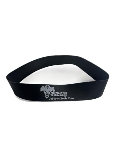 Job Town Tools Firefighting Helmet Band, Heavy Duty Made in USA, Rubber Strap, 2-Pack, Black with Logo - Firefighter