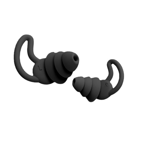 Auriselle 1 par de Tapones para los oídos de Silicona Espiral para Dormir Tapones para los oídos Reutilizables con 37 db de Reducción de Ruido Tapones para los oídos Suaves, Negro