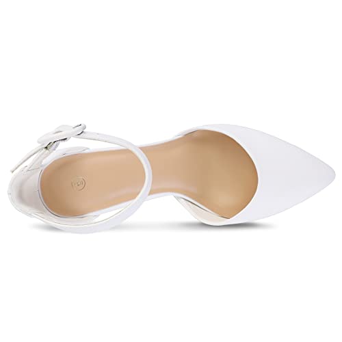 mysoft Women's Pointed Toe Low Chunky Heels Closed Toe Ankle Strap Dress Pump Shoes - Available in Wide Sizes by mysoft - Used condition - Image 5
