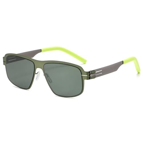 Lunettes de soleil homme acier inoxydable monture légère protection solaire haute qualité C6